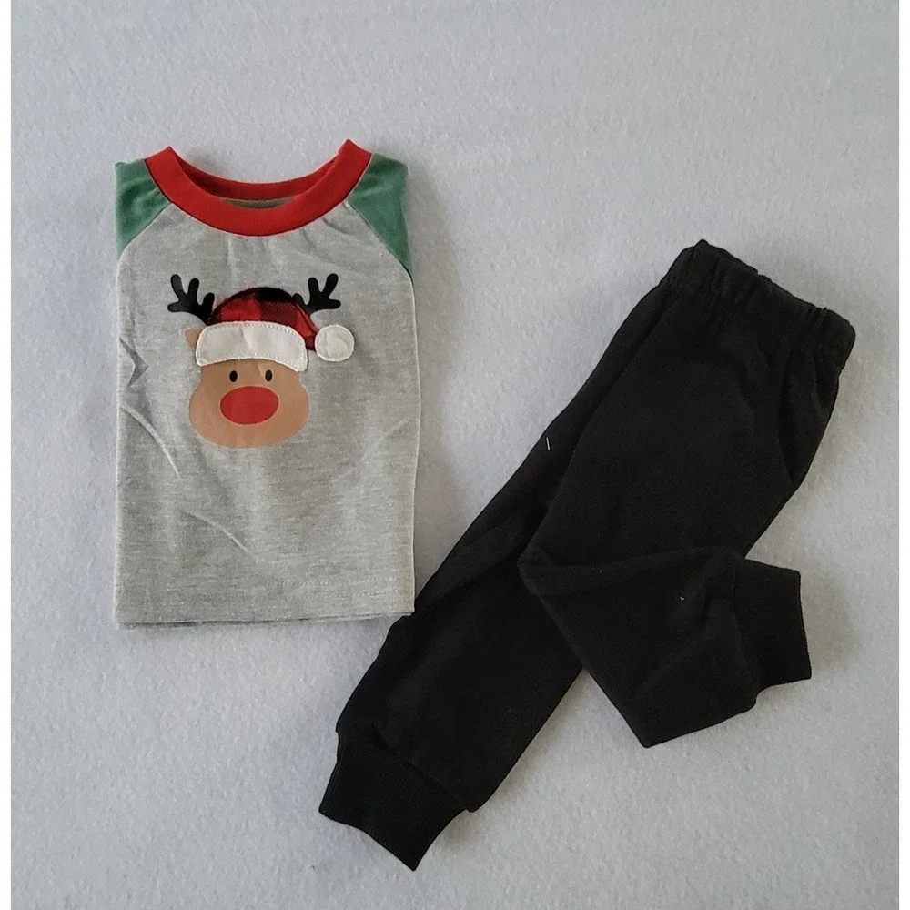 NWT Planet Cotton Christmas Reindeer 2 Piece Set Baby Boys Size Newborn‎ 0-3M